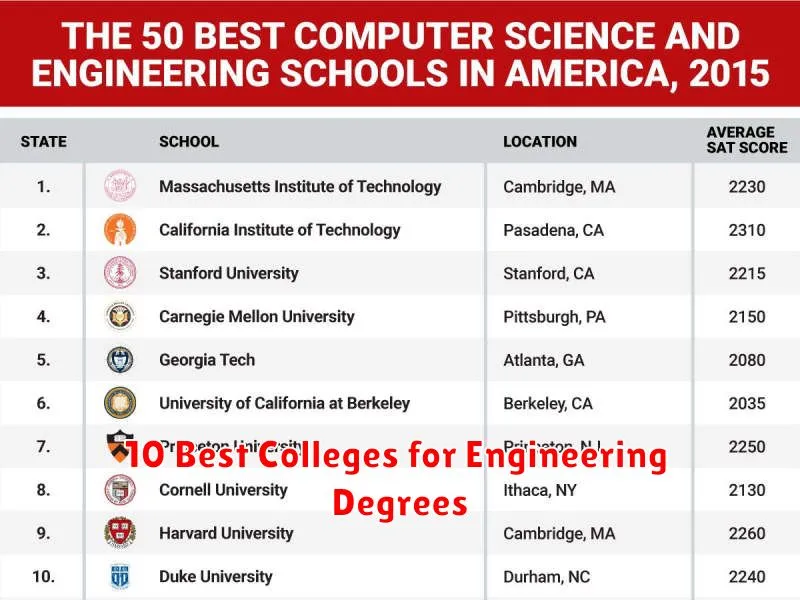 10 Best Colleges for Engineering Degrees